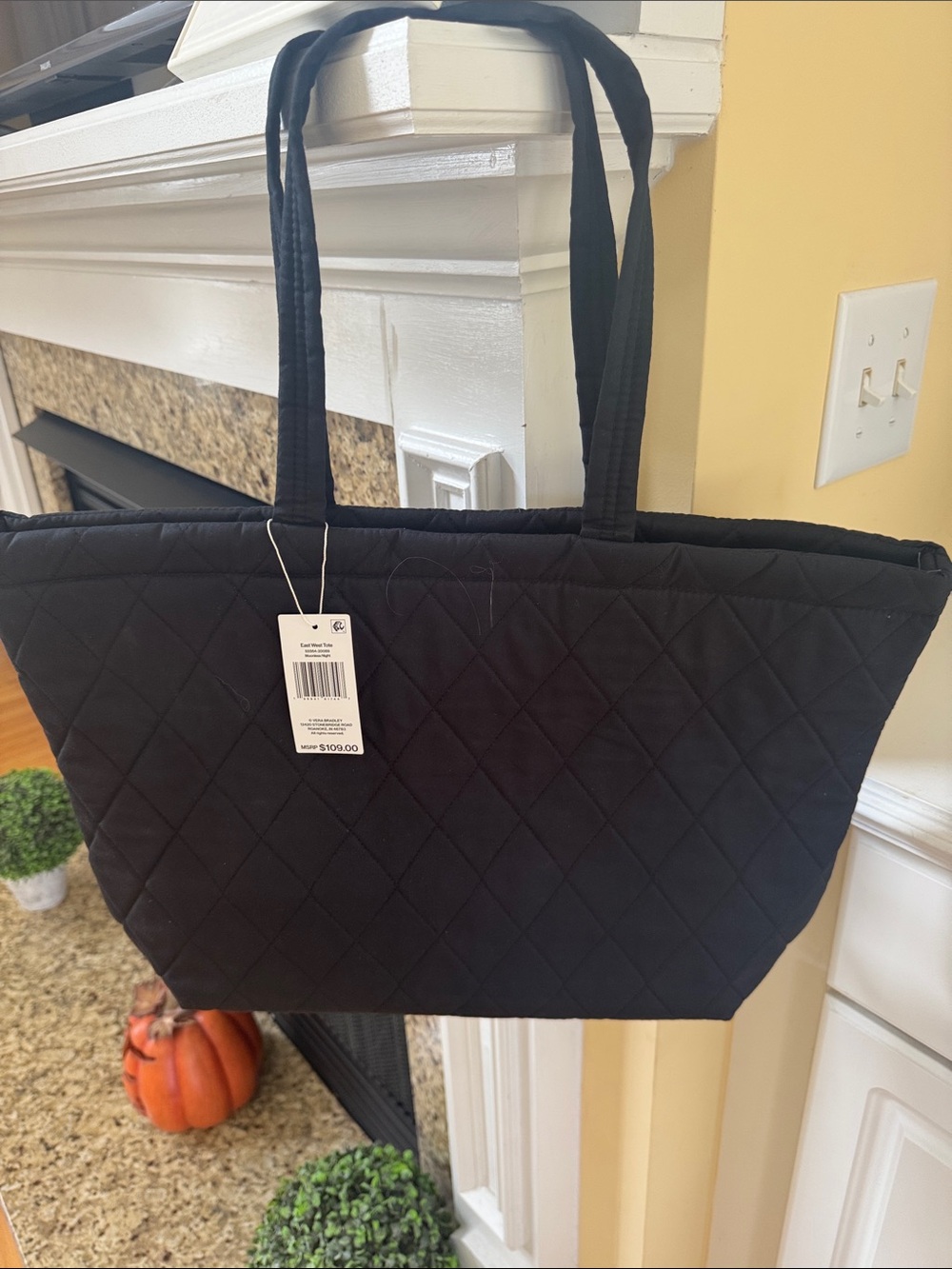 Vera Bradley Classic Black Quilted Tote Bag